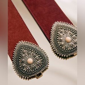 NWT Sezane Tamara Wide Belt Suede 95cm